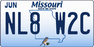 MO license plate NL8W2C