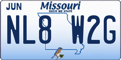 MO license plate NL8W2G
