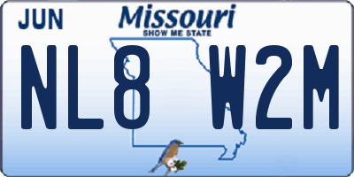 MO license plate NL8W2M
