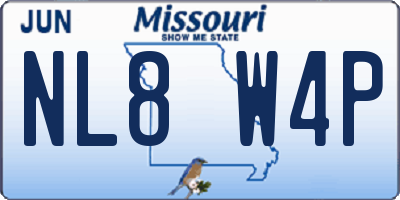 MO license plate NL8W4P