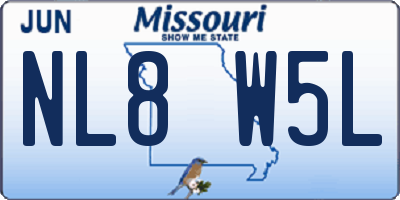 MO license plate NL8W5L