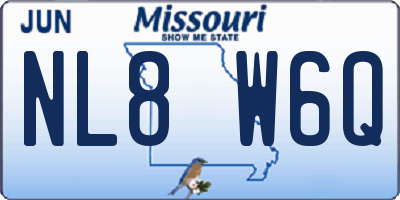 MO license plate NL8W6Q