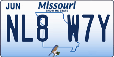MO license plate NL8W7Y