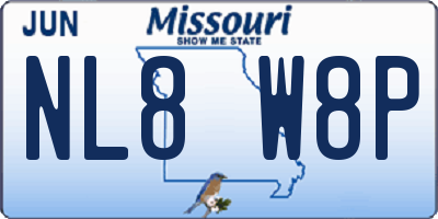 MO license plate NL8W8P