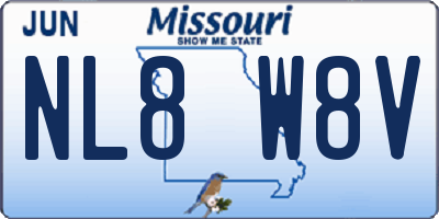 MO license plate NL8W8V