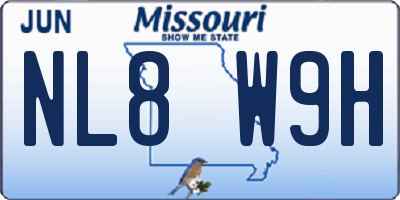 MO license plate NL8W9H
