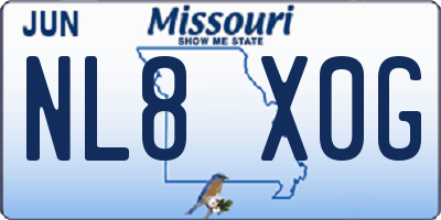 MO license plate NL8X0G