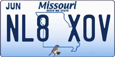 MO license plate NL8X0V