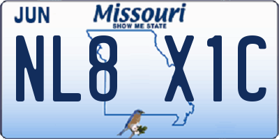MO license plate NL8X1C