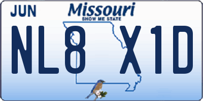 MO license plate NL8X1D
