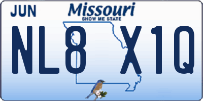 MO license plate NL8X1Q