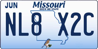 MO license plate NL8X2C