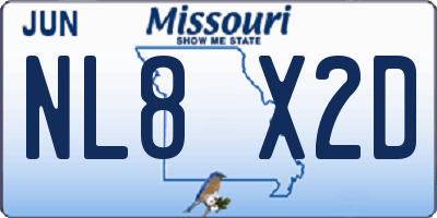 MO license plate NL8X2D