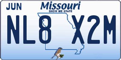 MO license plate NL8X2M