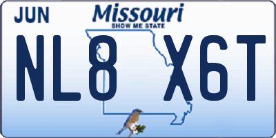 MO license plate NL8X6T