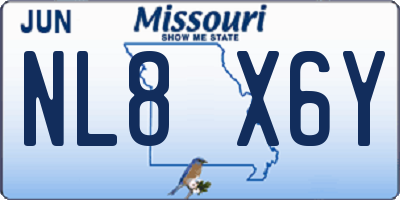 MO license plate NL8X6Y