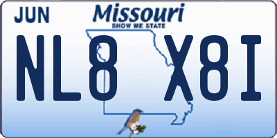 MO license plate NL8X8I
