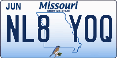 MO license plate NL8Y0Q