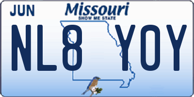 MO license plate NL8Y0Y