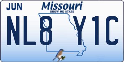 MO license plate NL8Y1C