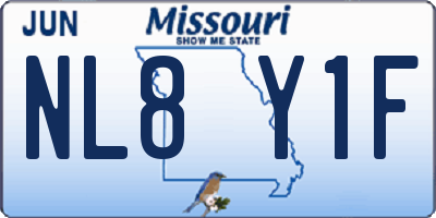 MO license plate NL8Y1F