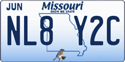 MO license plate NL8Y2C