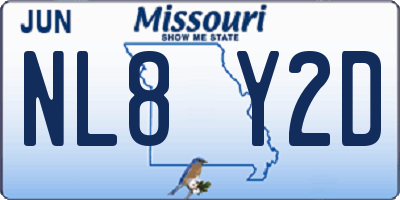 MO license plate NL8Y2D