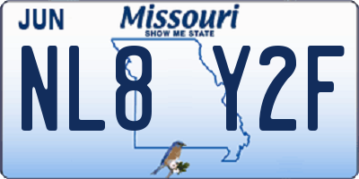 MO license plate NL8Y2F
