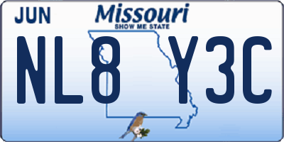 MO license plate NL8Y3C