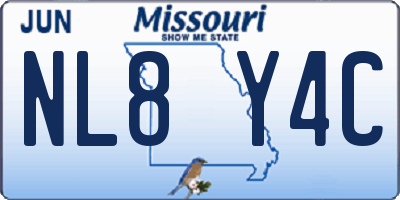 MO license plate NL8Y4C