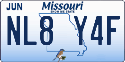 MO license plate NL8Y4F