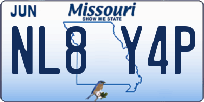 MO license plate NL8Y4P