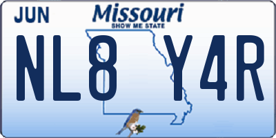 MO license plate NL8Y4R