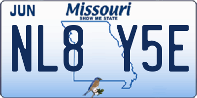 MO license plate NL8Y5E