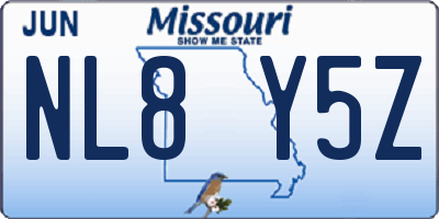 MO license plate NL8Y5Z