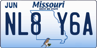 MO license plate NL8Y6A
