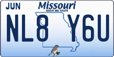 MO license plate NL8Y6U