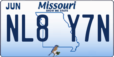 MO license plate NL8Y7N