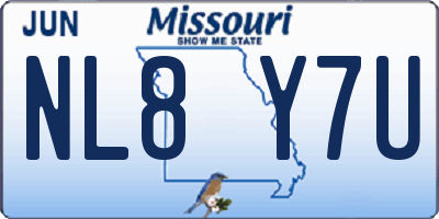 MO license plate NL8Y7U
