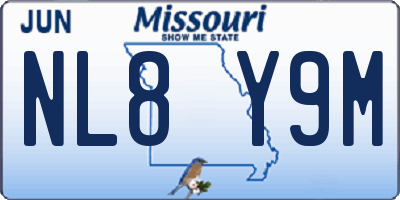 MO license plate NL8Y9M