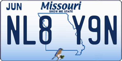MO license plate NL8Y9N