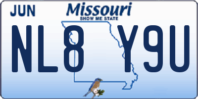 MO license plate NL8Y9U