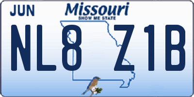 MO license plate NL8Z1B