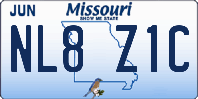 MO license plate NL8Z1C