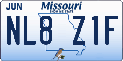 MO license plate NL8Z1F