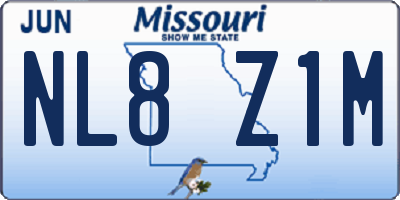 MO license plate NL8Z1M