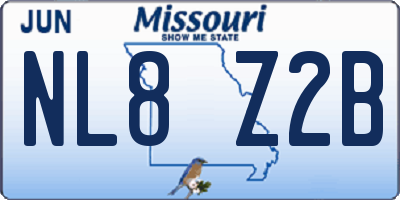 MO license plate NL8Z2B