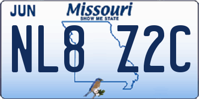 MO license plate NL8Z2C