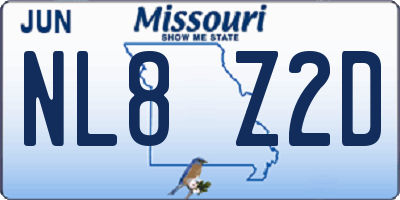 MO license plate NL8Z2D