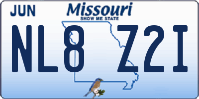 MO license plate NL8Z2I